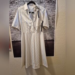 Elie Tahari Cadence Short Sleeve Belted Snap Shirtdress Size 8